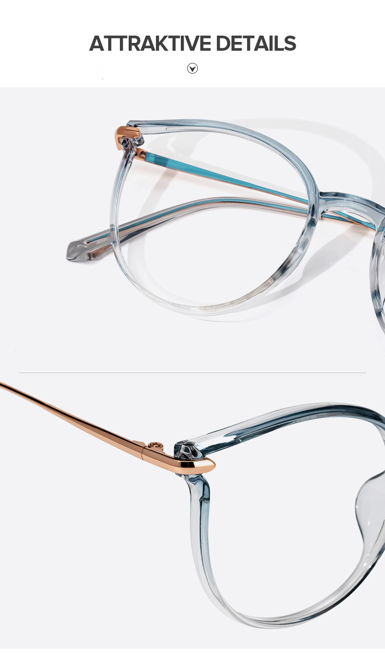 Yadejah Blau Kristall Cateye Brille