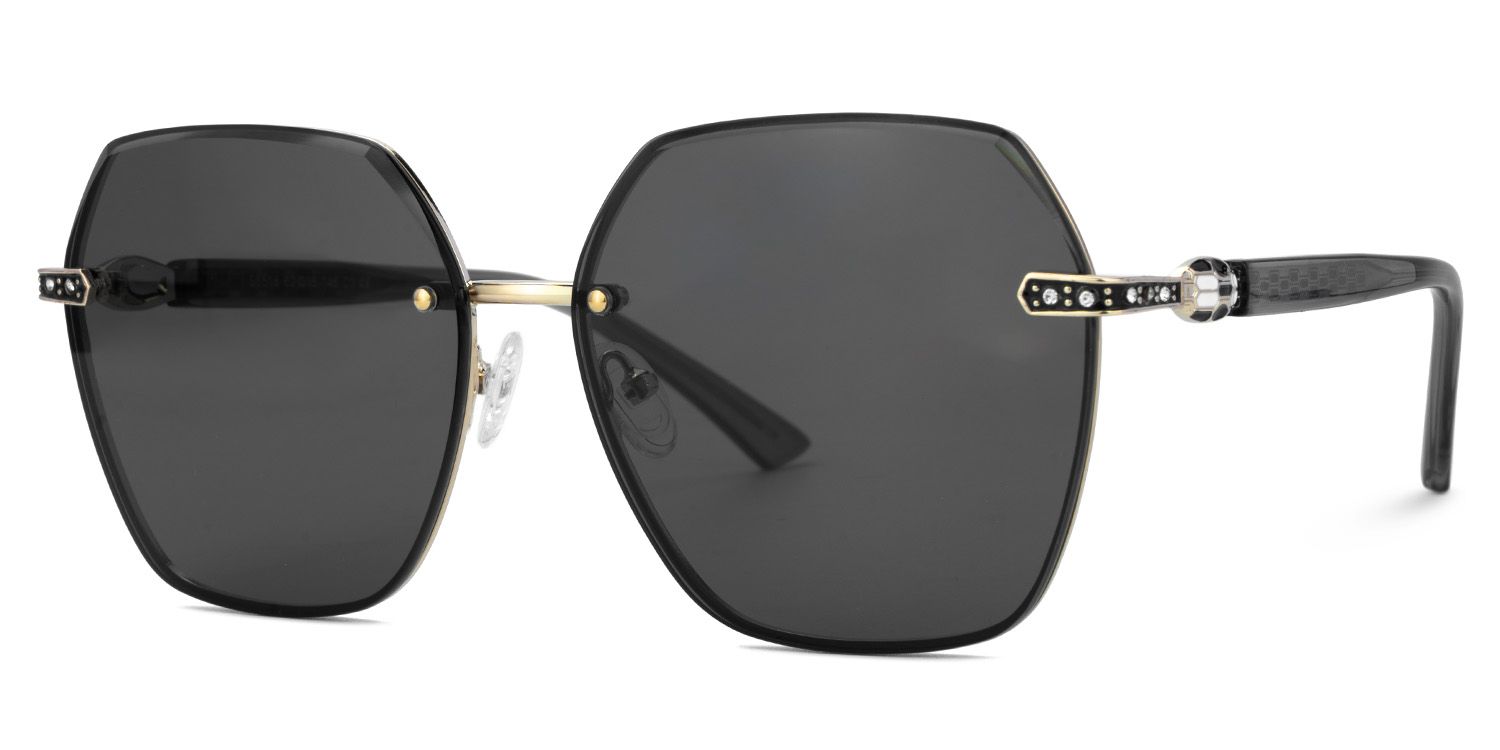 Earlean Metal Grau Geometric Sonnenbrille | ZEELOOL1