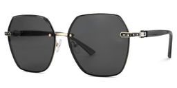 Earlean Grau Geometrisch Sonnenbrille1