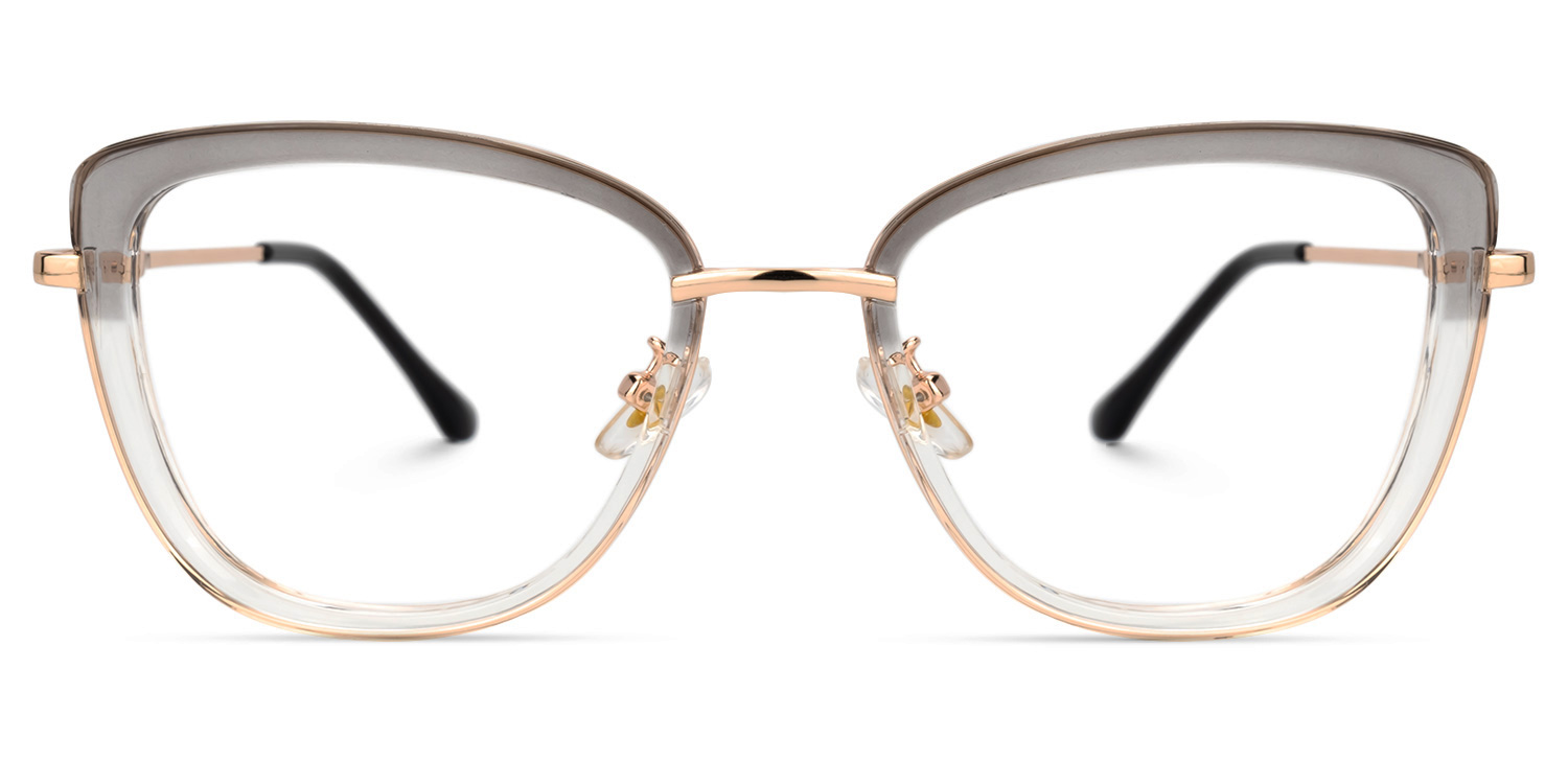 Leah Grau Kristall Cateye Brille0