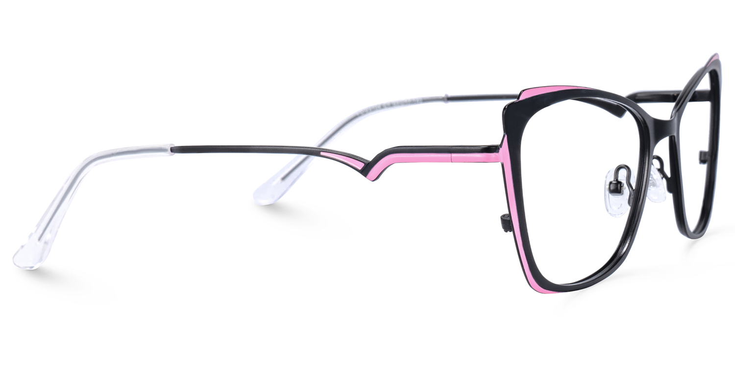 Jacquelyn Schwarz Rosa Cateye Brille3