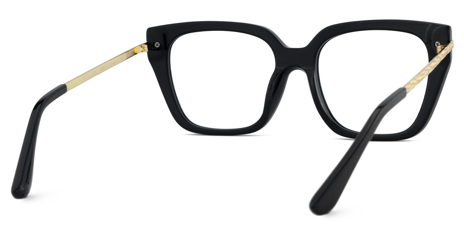 Yusbetsy Schwarz Rechteckig Gemischte-Materialien Brille3
