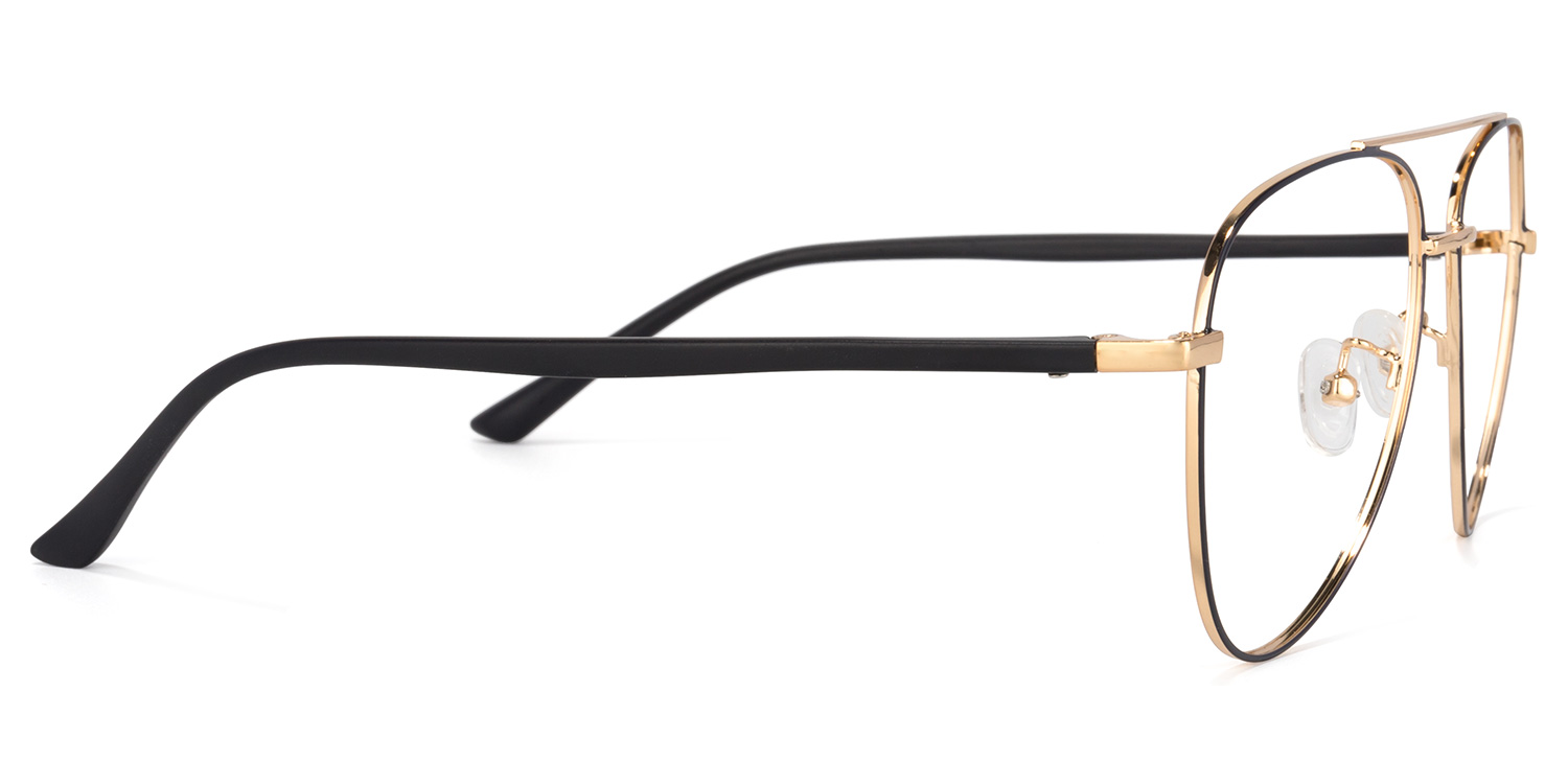 Paige Gold-Schwarze Pilot Brille3