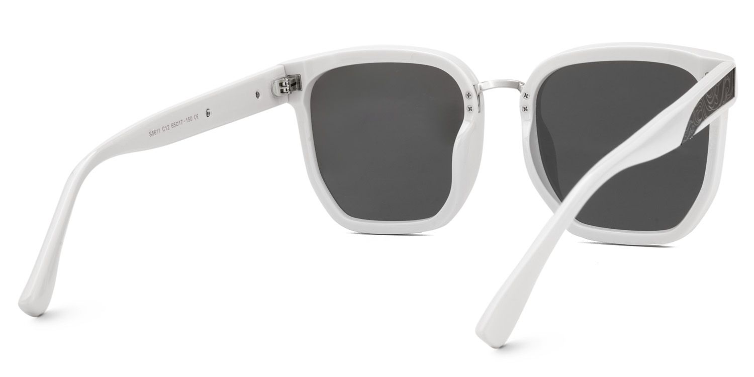 Enid Square Weiß-Schwarz Sonnenbrille mit Sehstärke | ZEELOOL2