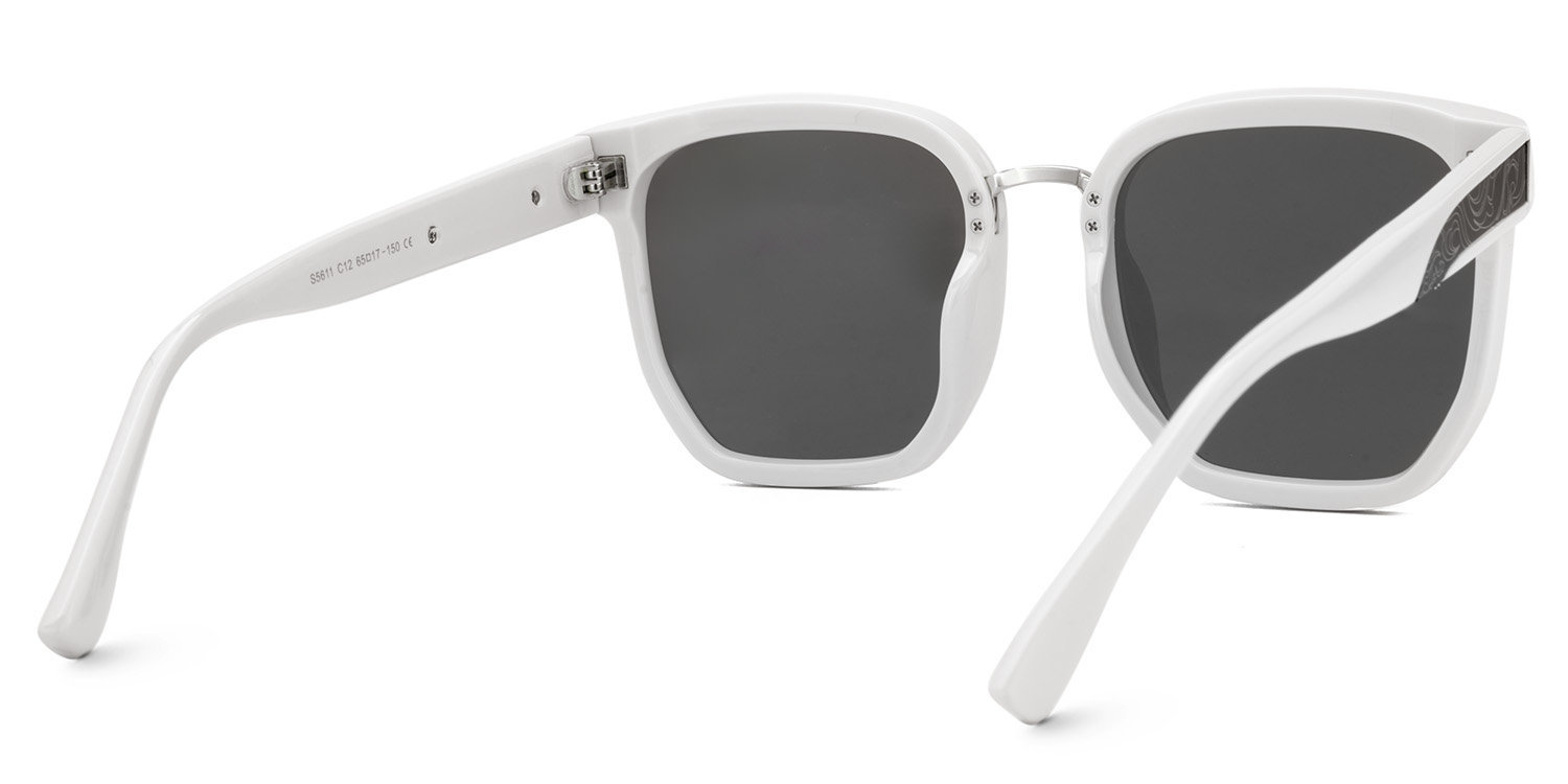 Enid Weiß-Schwarz Quadratisch TR90 Sonnenbrille2