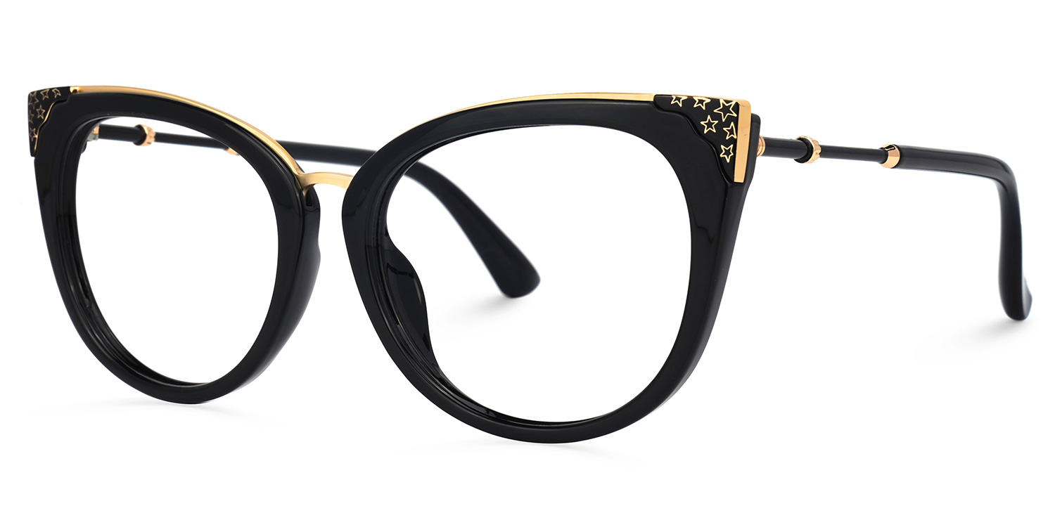 Dalton Schwarz Cateye Brille1