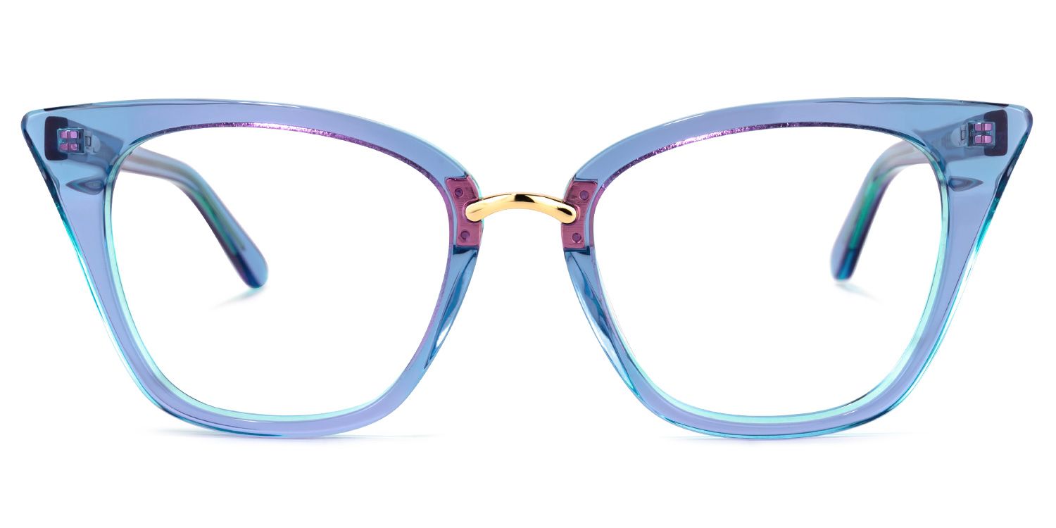 Martha Blaue Klar Cateye Brille0