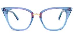Martha Blaue Klar Cateye Brille0