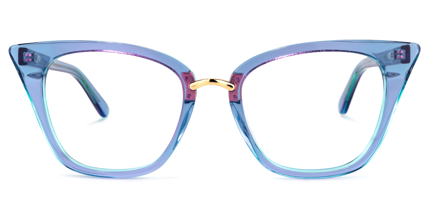 Martha Blaue Kristall Cateye Brille0