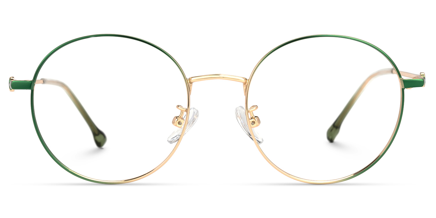 Fleuretta Grün-Gold Rund Brille0