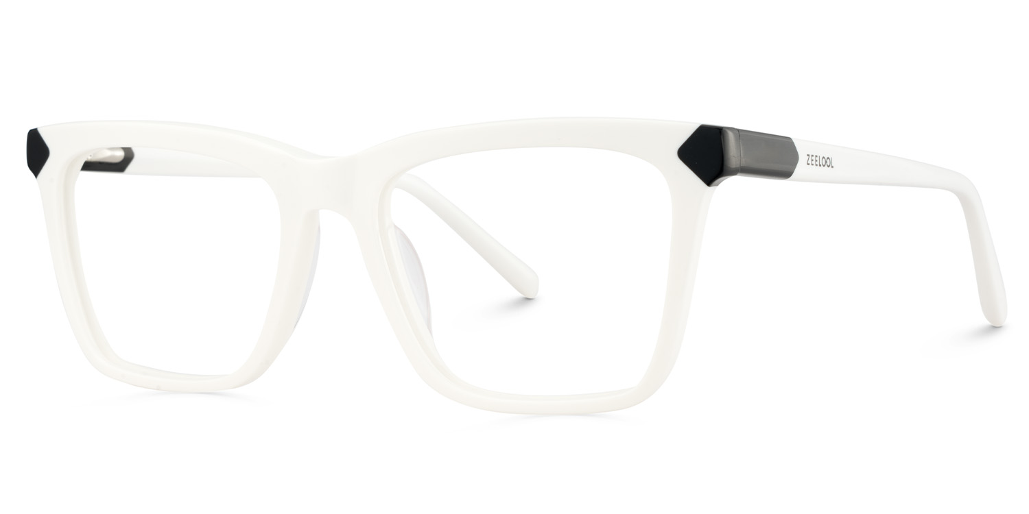 Denver Weiß Rechteckig Acetat Brille2