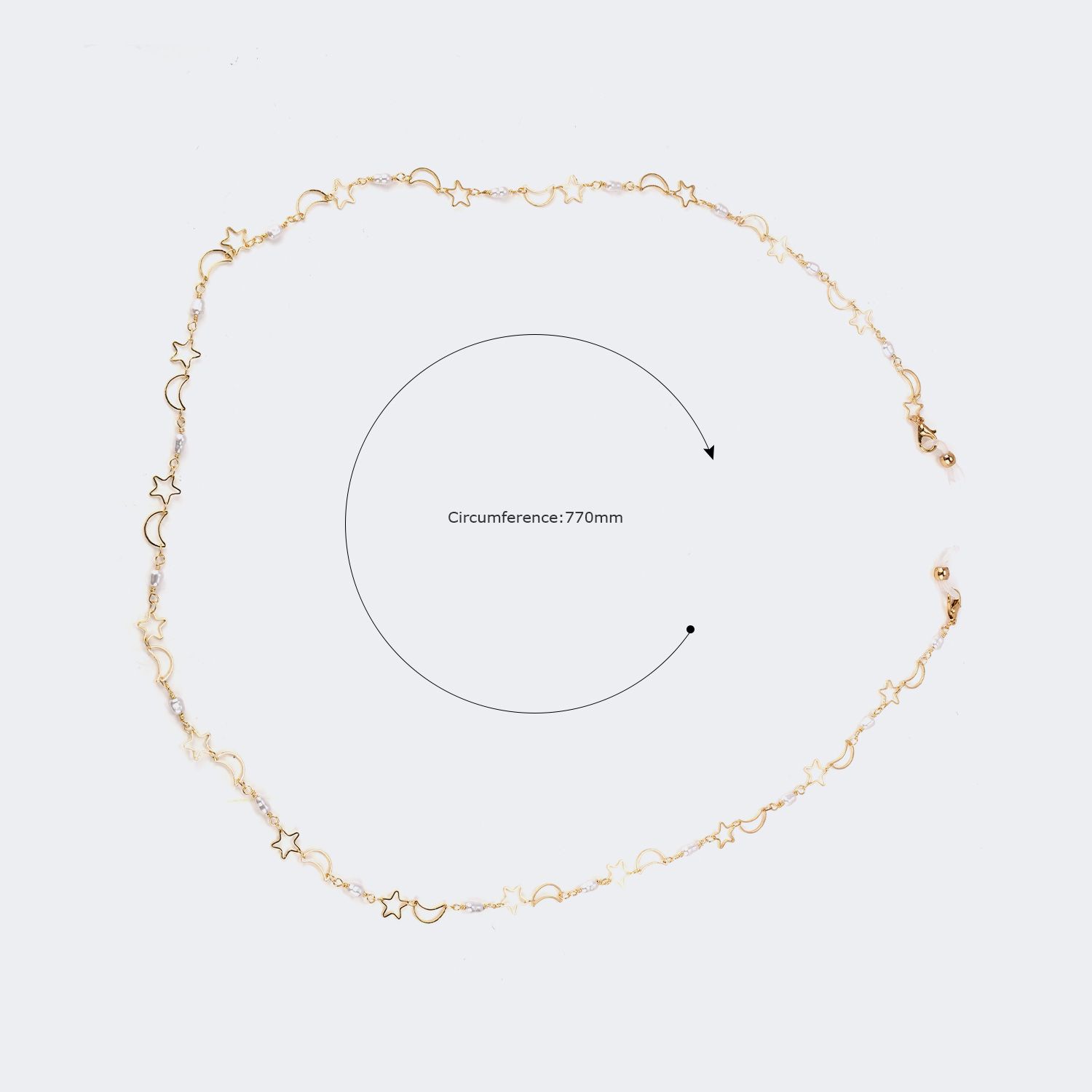 Pallu Gold Stern-Mond Brillenkette1