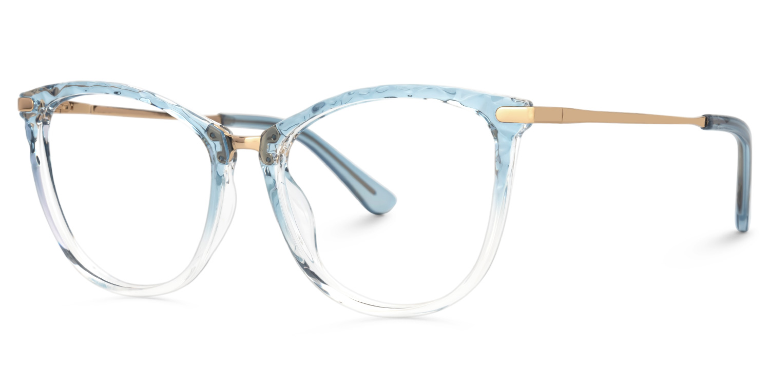 Vaughan Blau Cateye Brille1