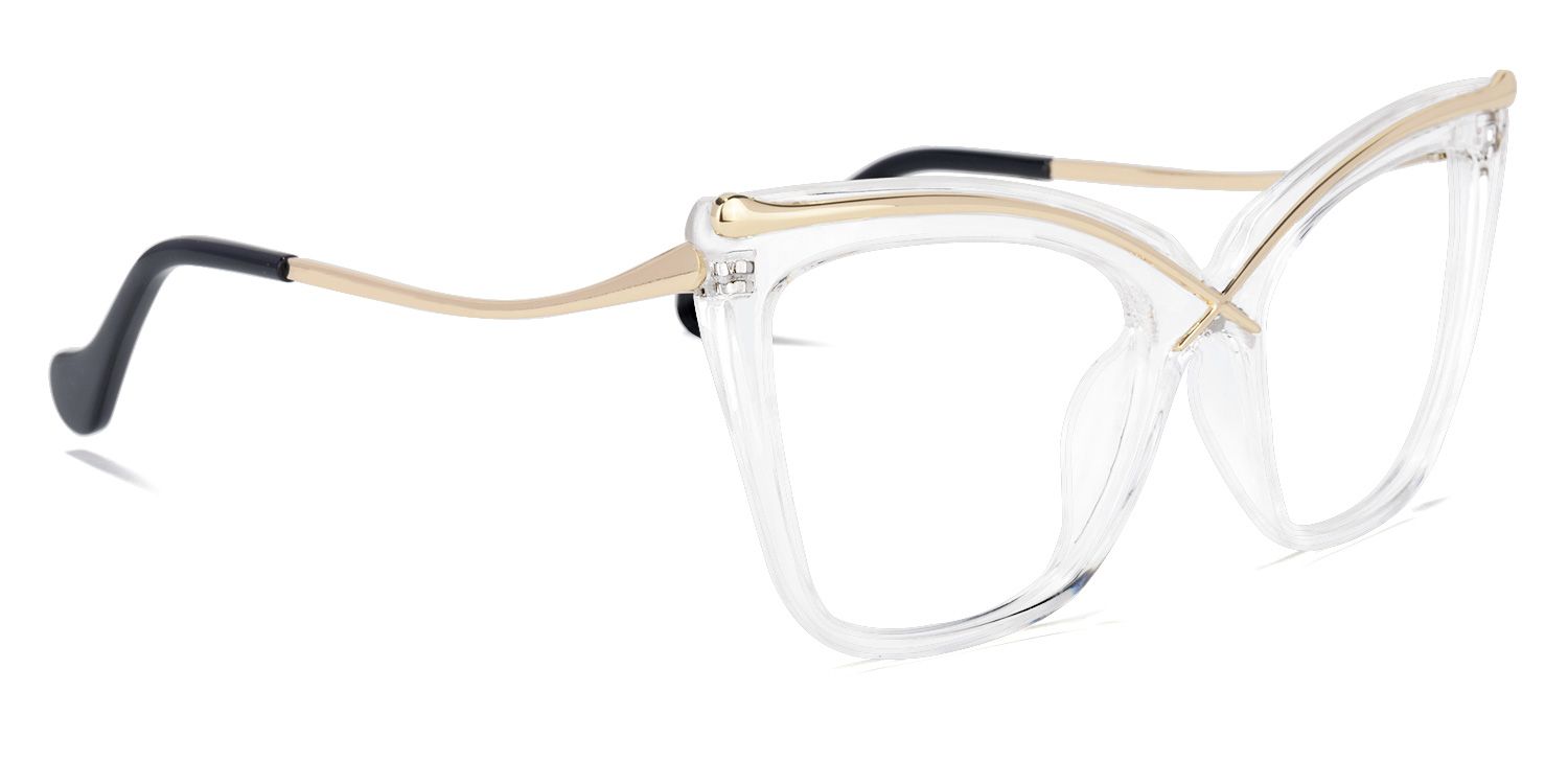 Janina Gold Klar Cateye Brille2
