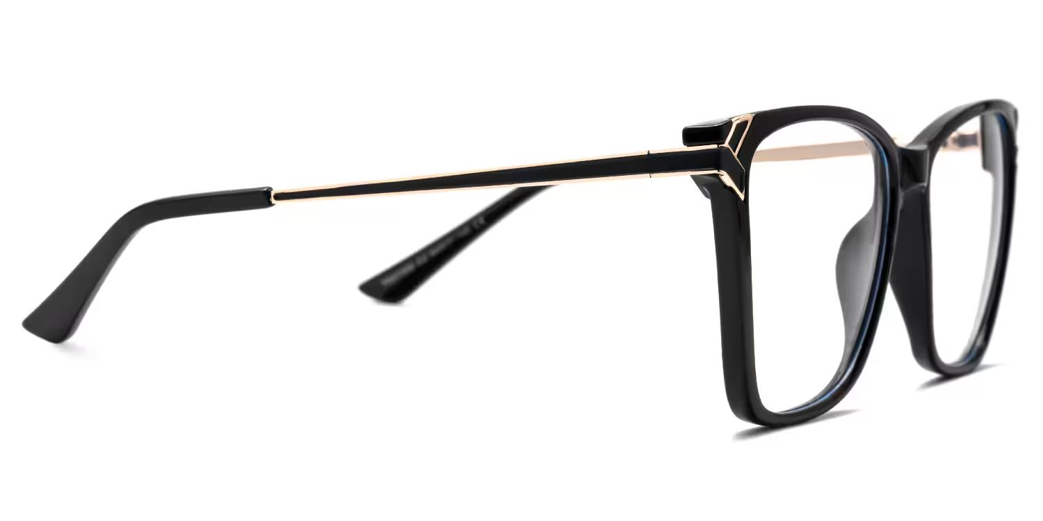 Tricee Schwarz Quadratisch Gemischte-Materialien Brille2