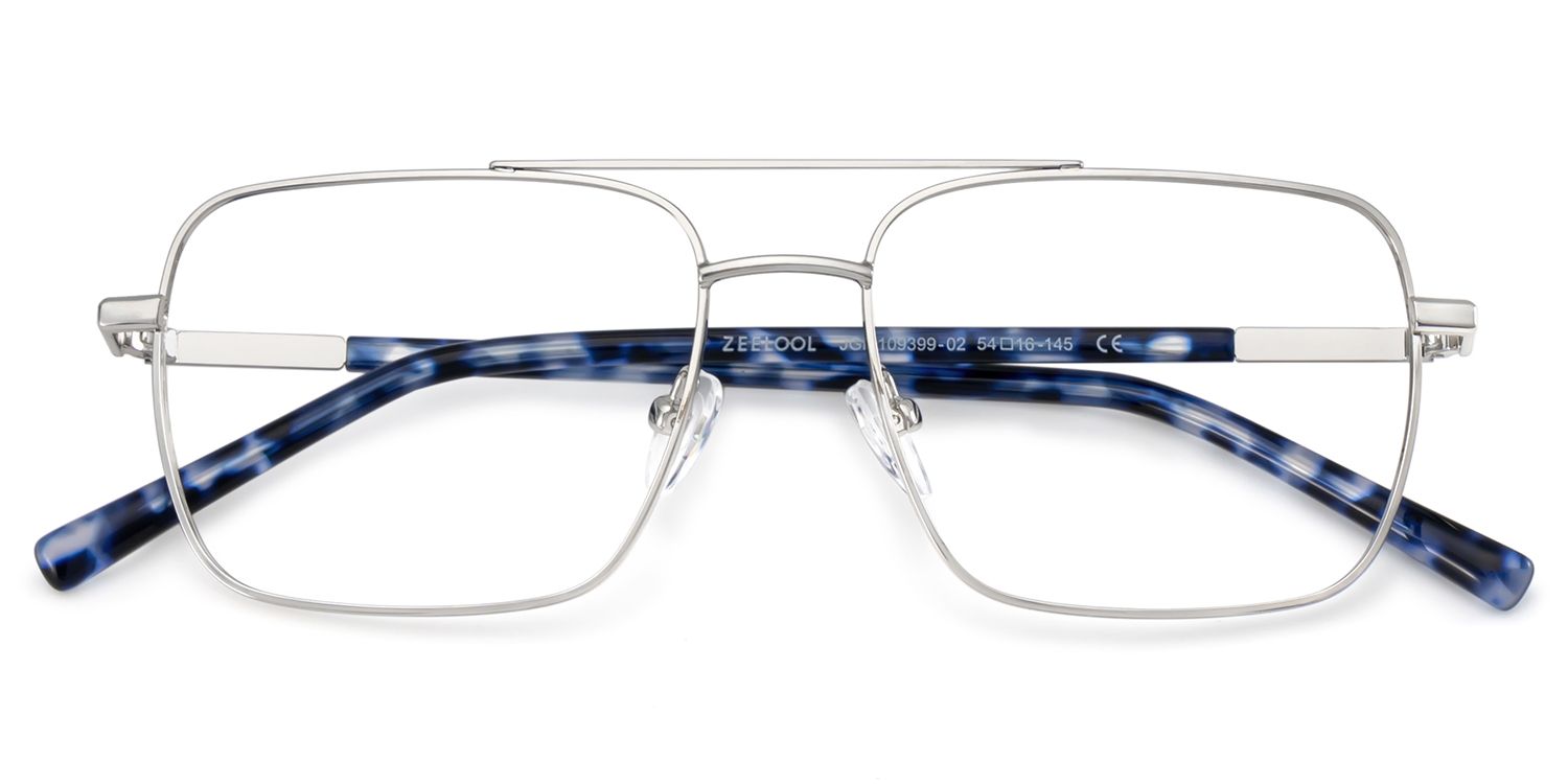 Iris Silber Pilot Metall Brille3