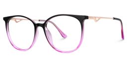 Babbage Schwarz-Lila Rund Brille2