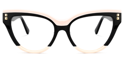 Cascata Schwarz Weiß Cat Eye Brille0