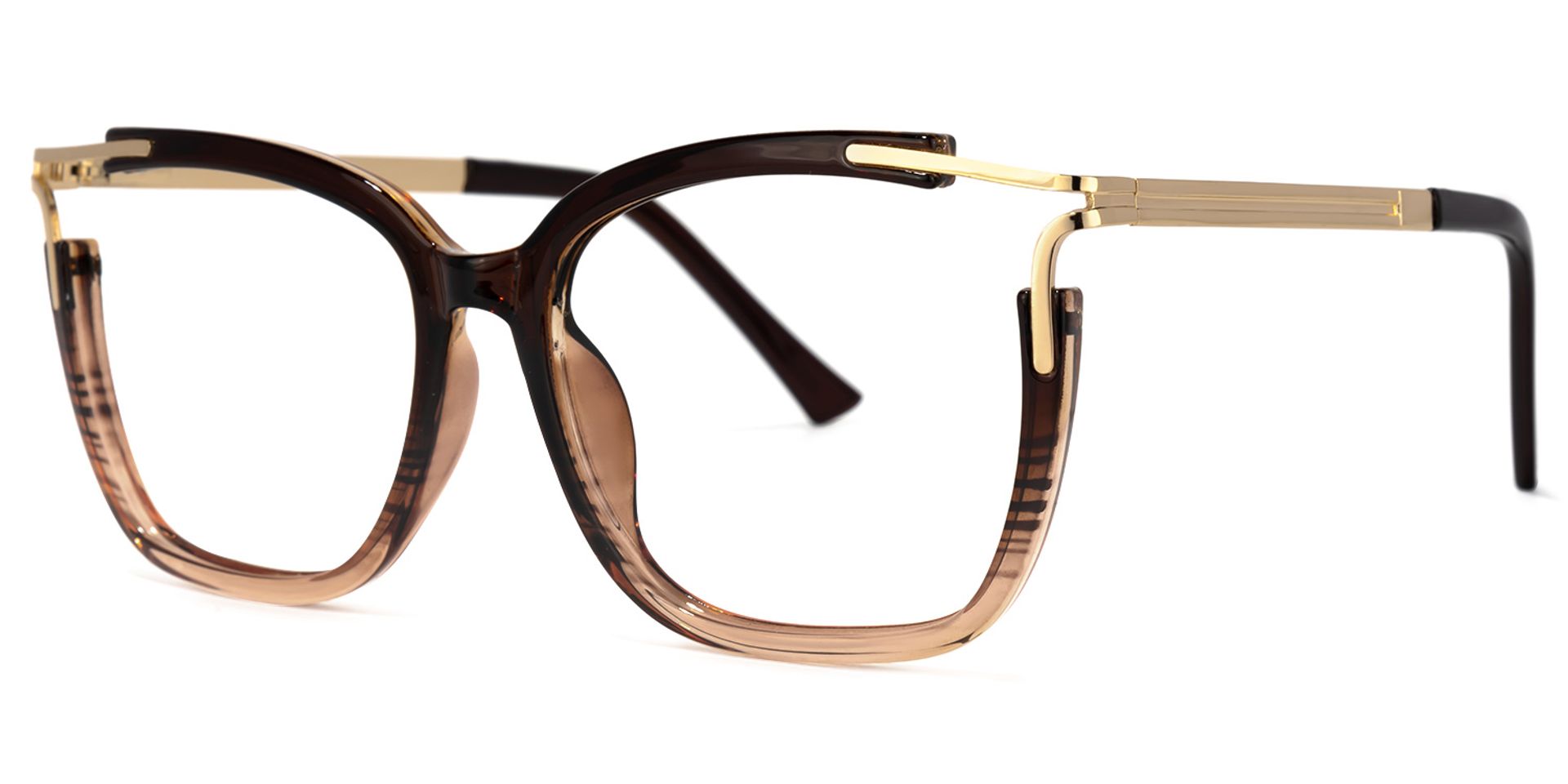 Nuriama Braun Klar Cateye Brille3