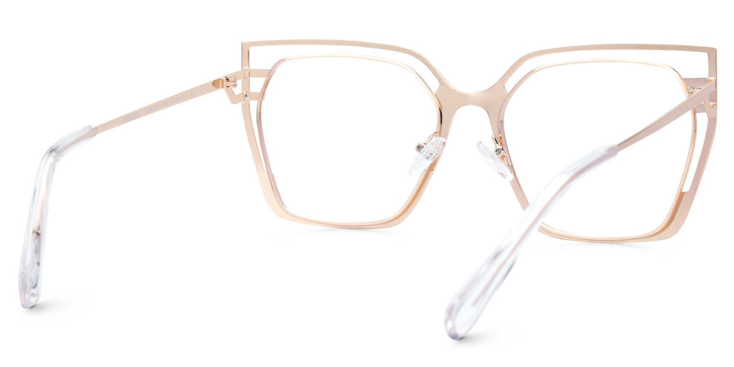 Quinn Weiß-Rosagold Geometrisch Brille2