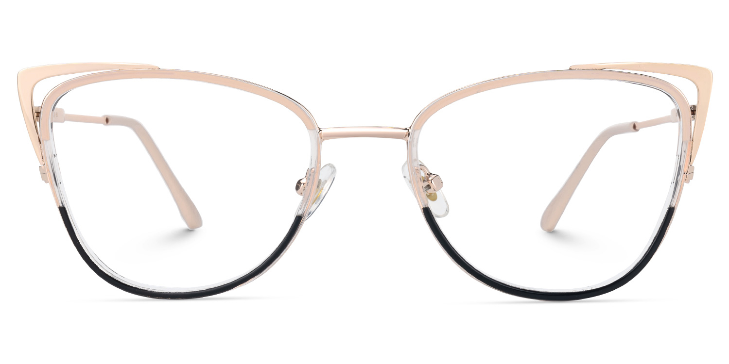 Latisha Champagner-Schwarz Cateye Brille0