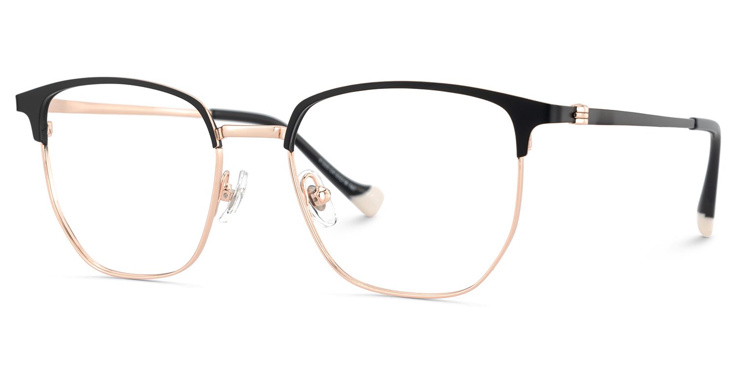Orpah Schwarz Browline Metall Brille2