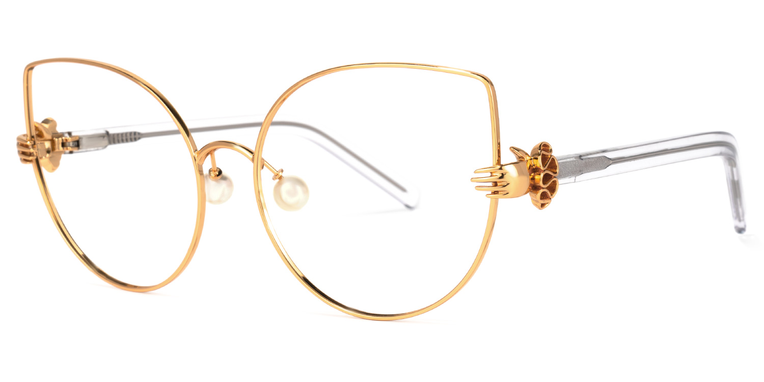 Clover Gold Cateye Brille1