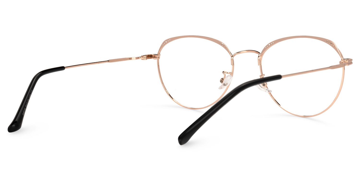 Madge Schwarz-Gold Rund Brille3