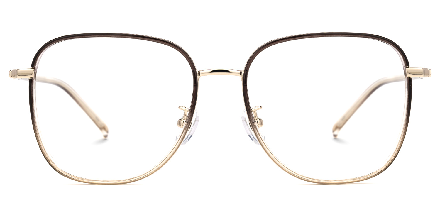 Falkner Braun-Gold Quadratisch Brille0