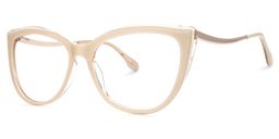 Mila Beige Cateye Brille1