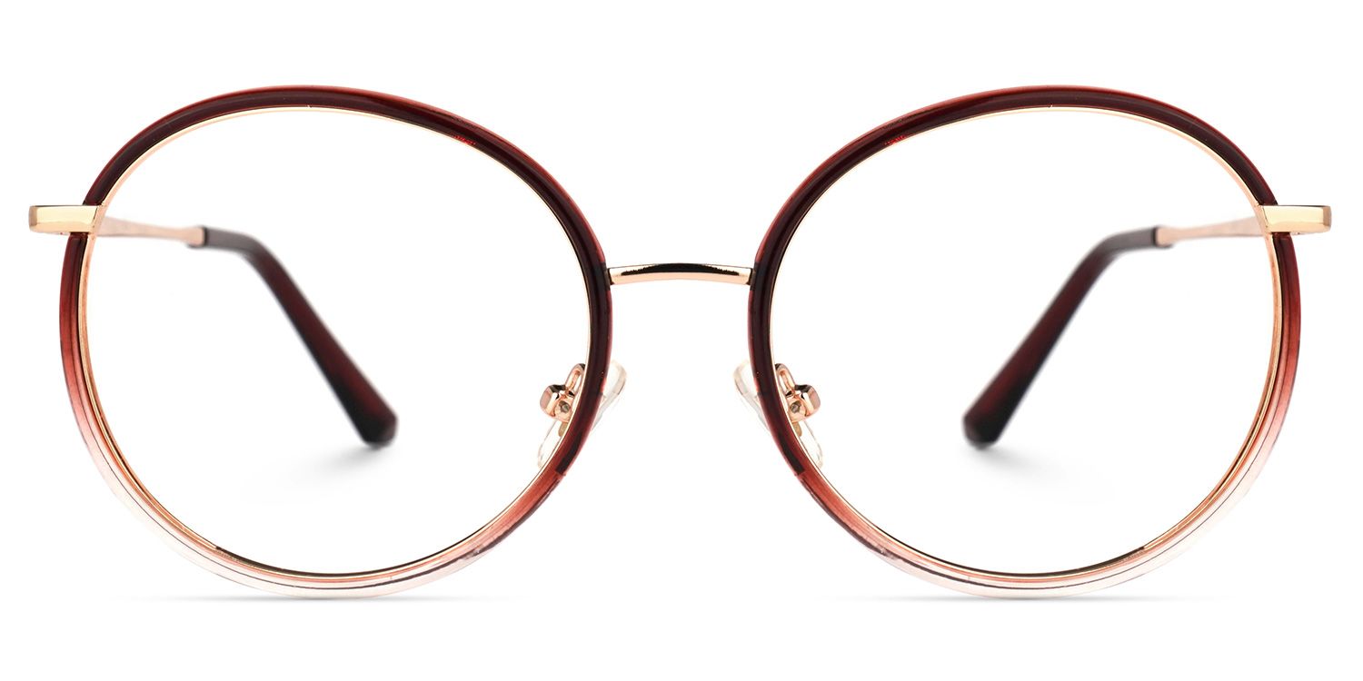 Kirk Dunkelrot Rund Brille0