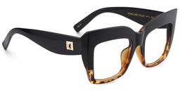 Alberta Schwarz Tortoise Quadratisch Brille2