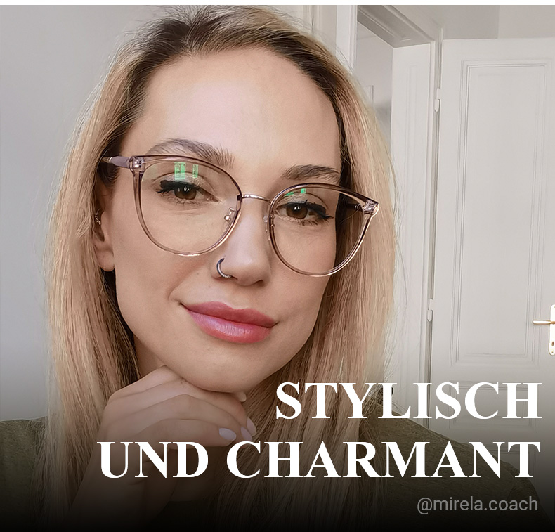 Theola Hellrosa Cateye Brille