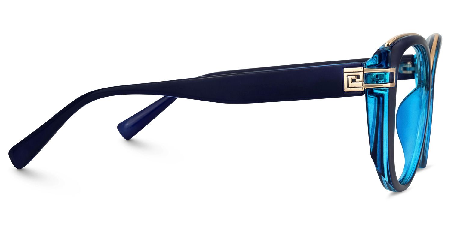 Oval Blaue Cateye Brille3
