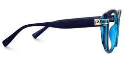 Oval Blaue Cateye Brille3