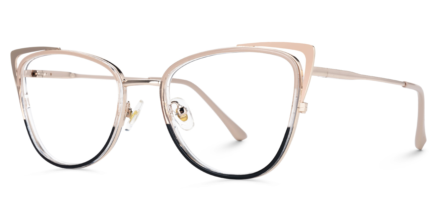 Latisha Champagner-Schwarz Cateye Brille1