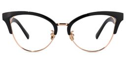 Charlene Schwarz Browline Brille0
