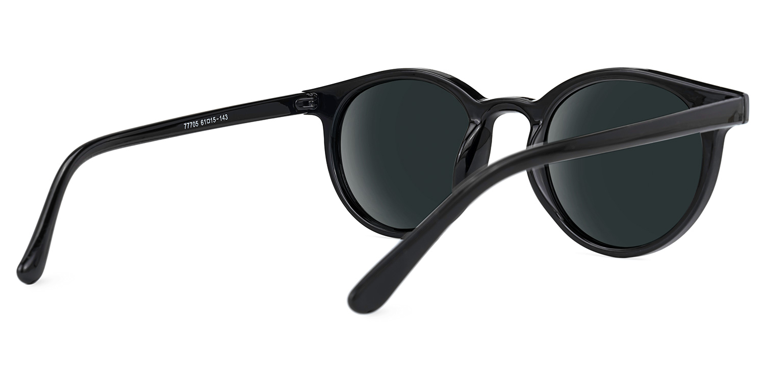 Gaige Schwarz Rund Sonnenbrille3