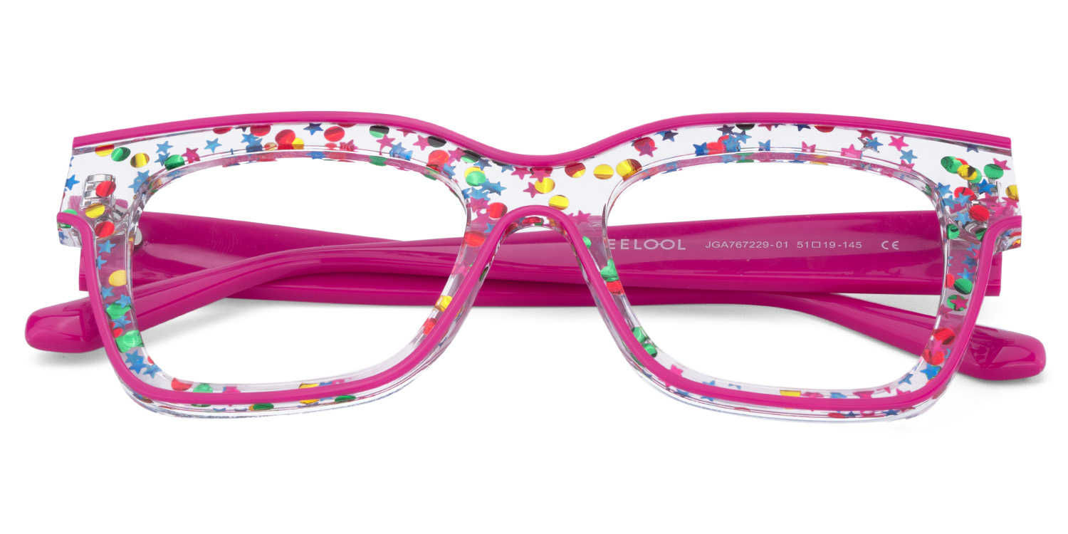 Zerica Rosa-Rot Quadratisch Brille1
