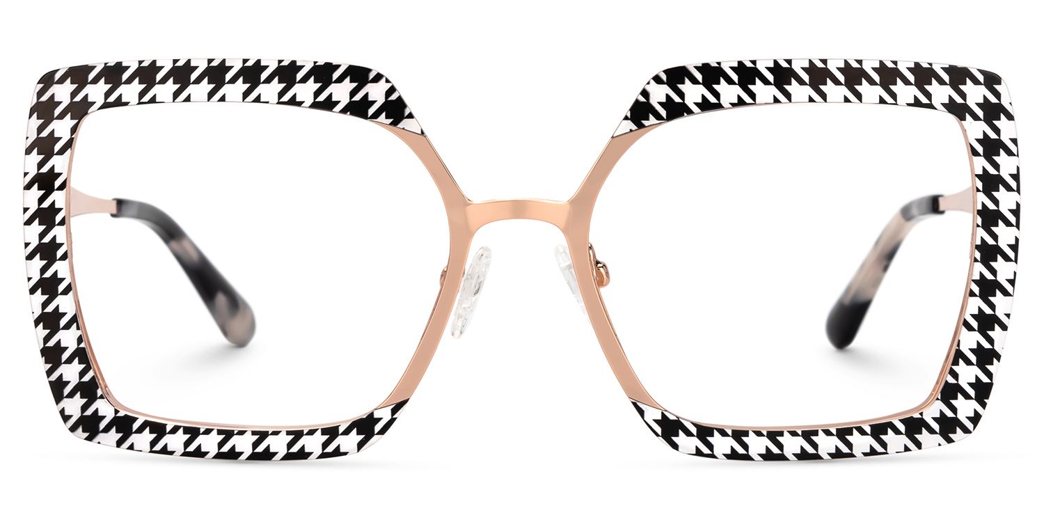 Sharron Blumendruck Quadratisch Metall Brille0