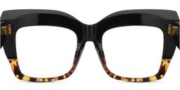 Alberta Schwarz Tortoise Quadratisch Brille4