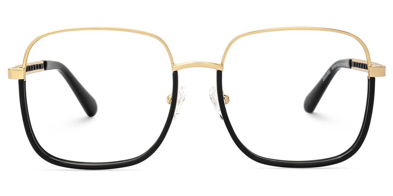 Perfecta Schwarz Quadratisch Gemischte Materialien Brille0
