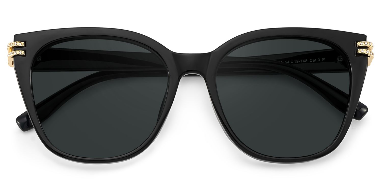 Vogue Schwarz Quadratisch TR90 Sonnenbrille1
