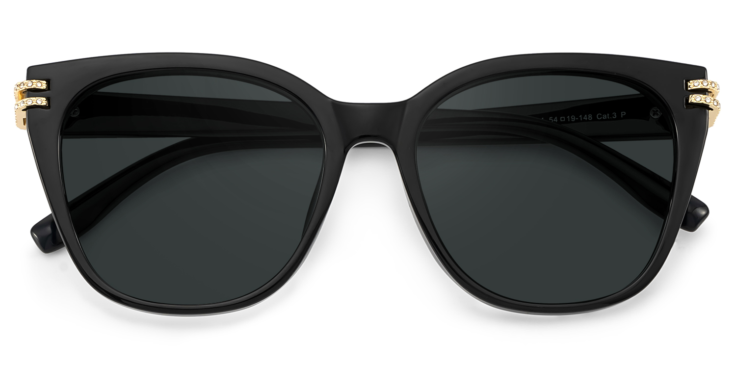ZEELOOL Vogue Schwarz Quadratisch Sonnenbrille