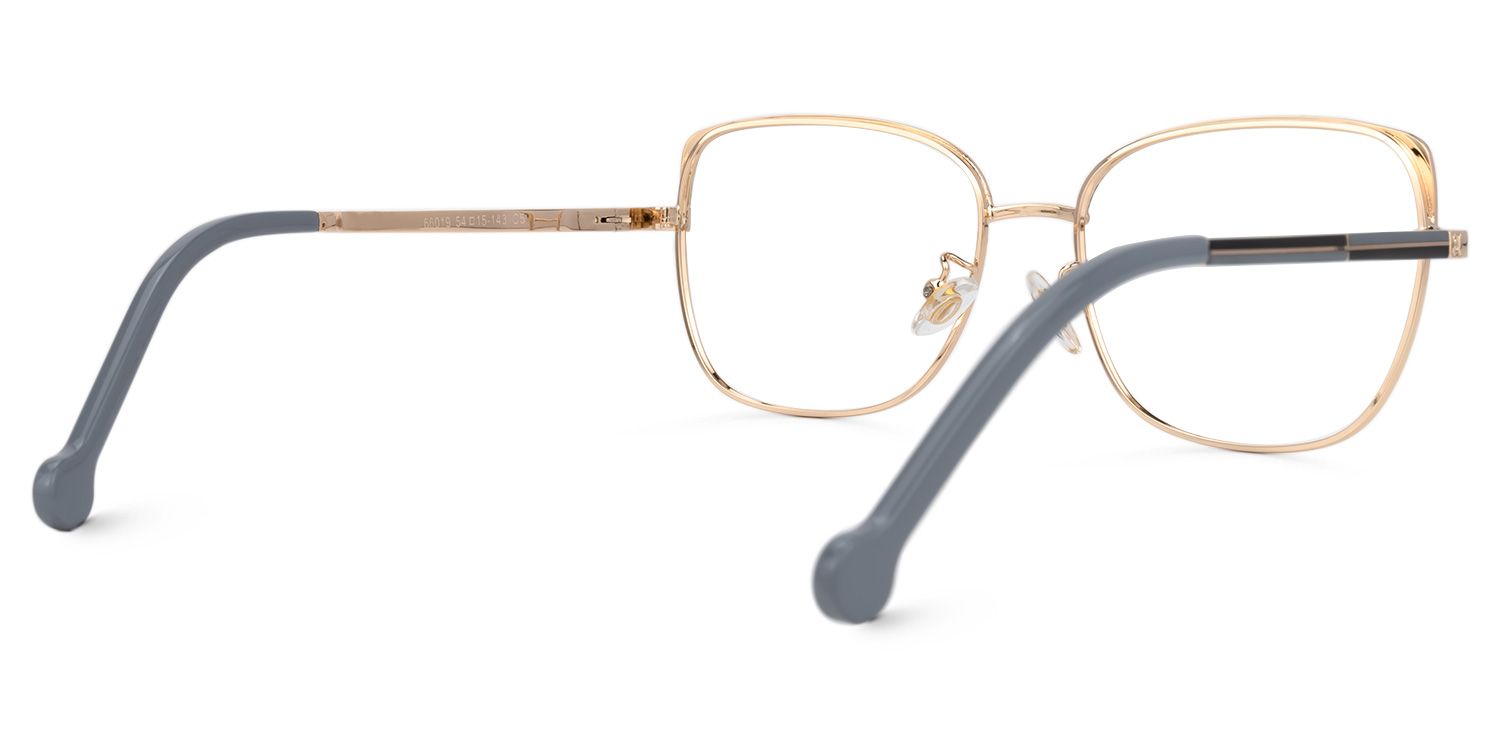 Felicity Gold-Grau Rechteckig Brille2