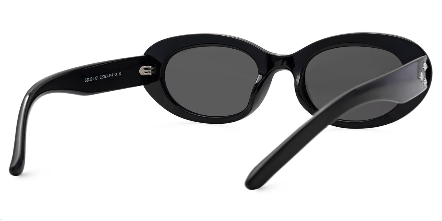 Shirley Schwarz Oval Sonnenbrille2