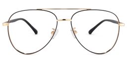 Paige Gold-Schwarze Pilot Brille0