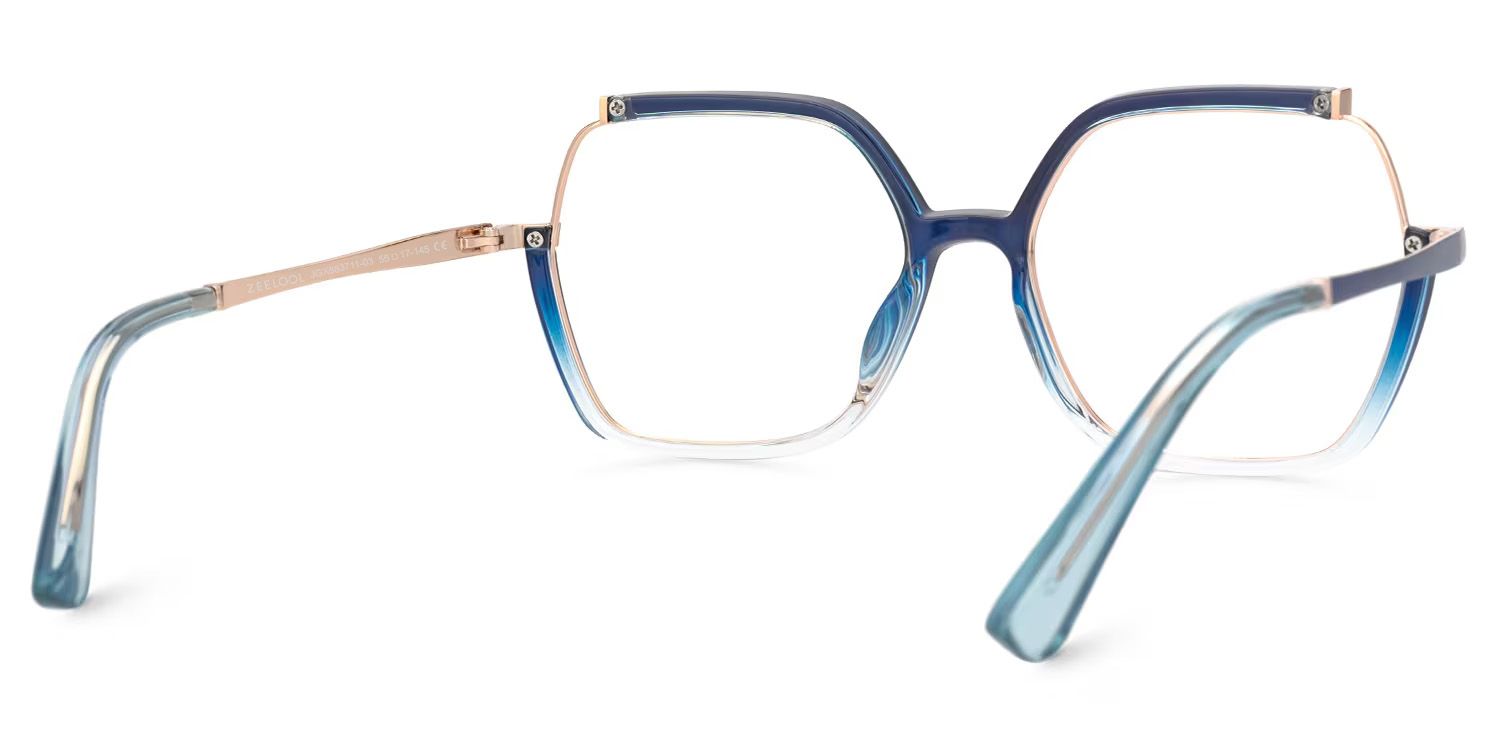Yulisa Blau Quadratisch Gemischte Materialien Brille5