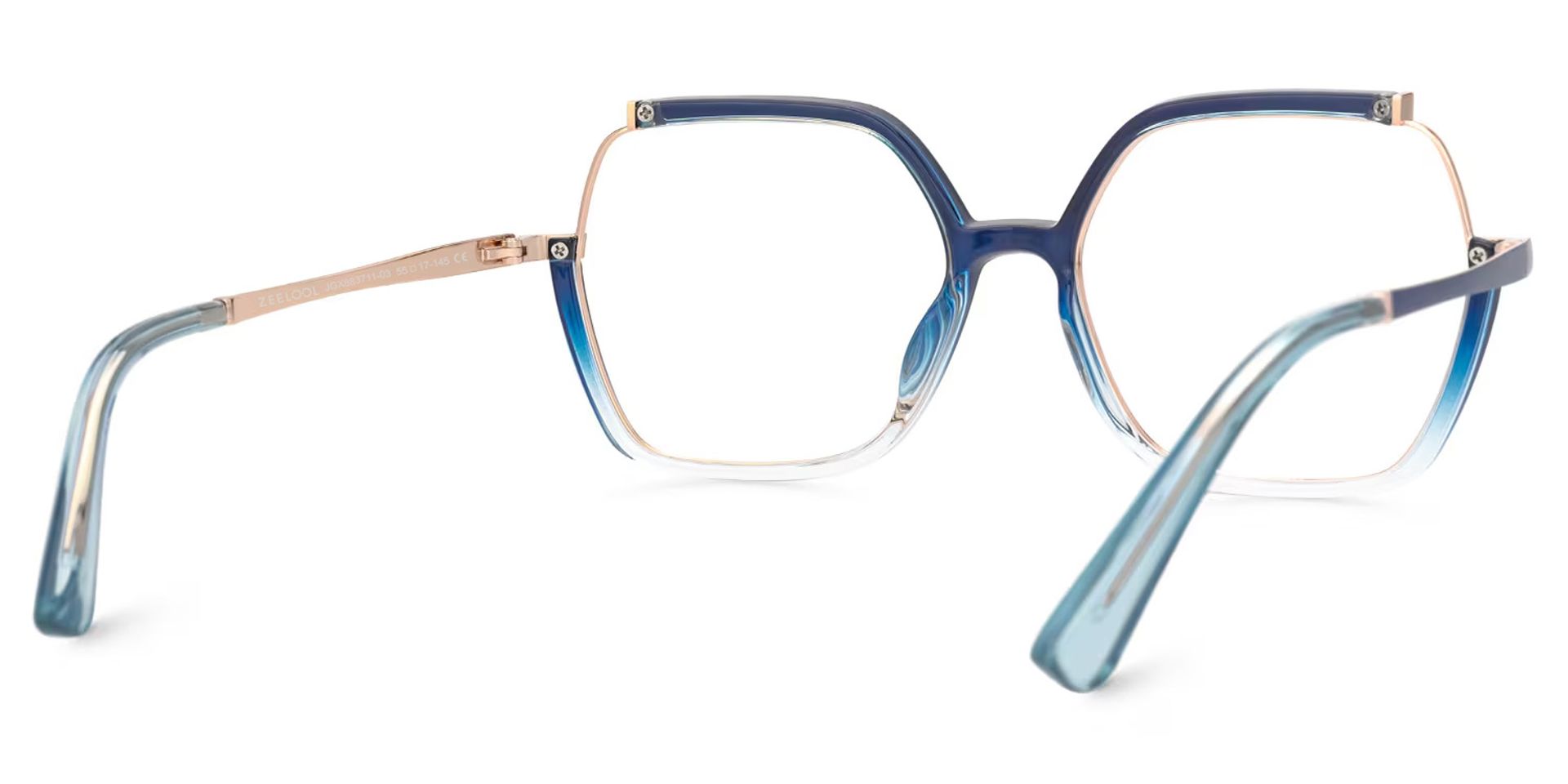 Yulisa Blau Quadratisch Gemischte Materialien Brille5