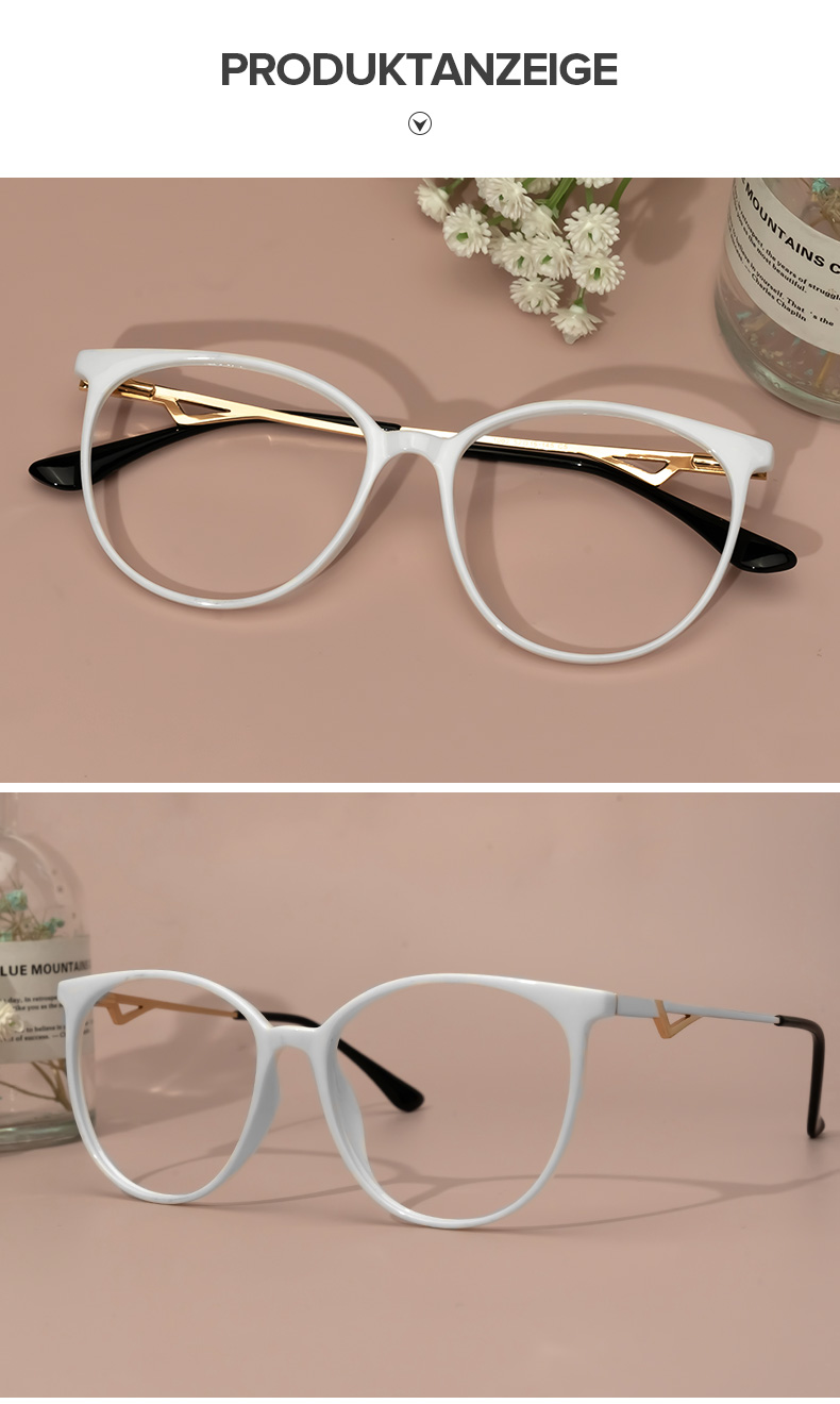 Babbage Weiß Rund Brille